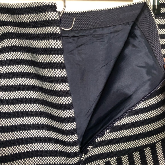 J Crew Navy Striped Wool A line Skirt - Picture 7 of 8